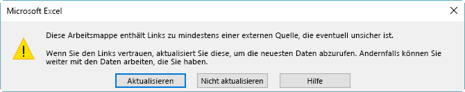 Dialogfeld für fehlerhafte Bezüge in Excel