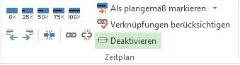 Schaltfläche 'Deaktivieren' in der Gruppe 'Terminplan' auf der Registerkarte 'Vorgang'