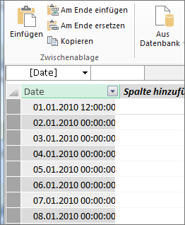 Datumstabelle in Power Pivot