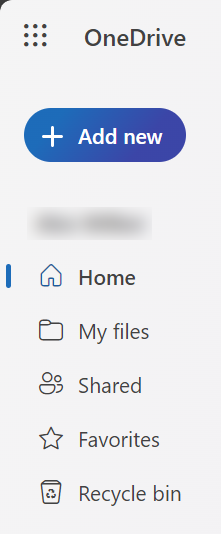 Screenshot der neuen onedrive-Web-Dashboard, die 2024 mit der Schaltfläche "Neu hinzufügen" erstellt wurde