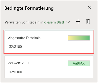 Formatierung mit zwei Farbskalen