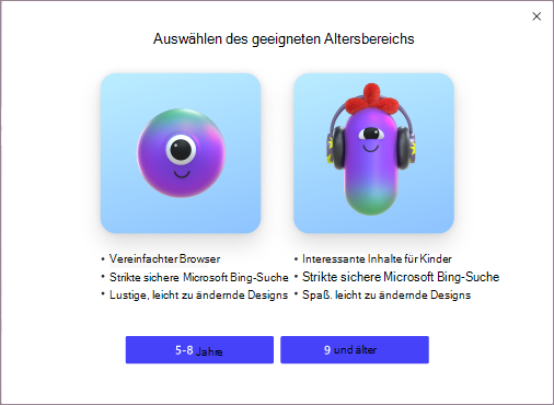 Altersgrenze auswählen