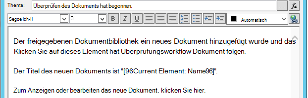 Einfügen eines Links für das aktuelle Element 3