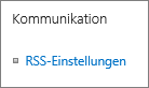 Kommunikation für Listen, "RSS-Einstellungen"