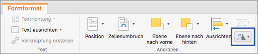 Schaltfläche "Drehen" auf der Registerkarte "Format"