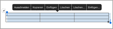 iPad: Befehlsleiste für Tabellen