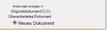 Anzeigen von Änderungen in einem neuen Dokument