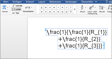 Word-Dokument mit einer LaTeX-Formel