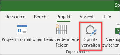 Schaltfläche "Sprints verwalten"