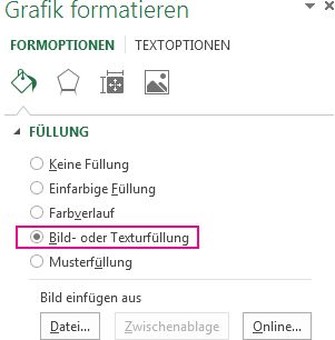 Option 'Bild- oder Texturfüllung' im Dialogfeld 'Grafik formatieren'