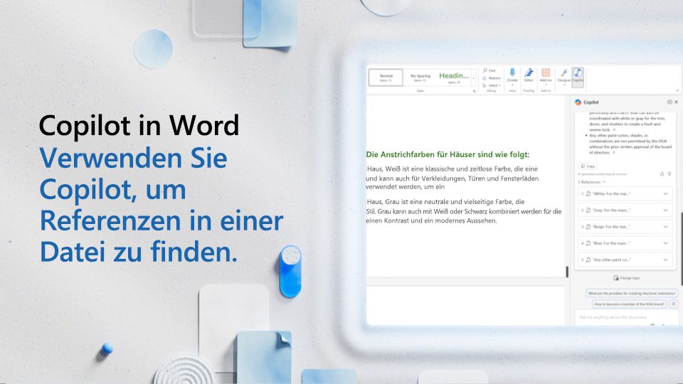 Video: Verwenden von Copilot zum Suchen von Verweisen in einer Word-Datei