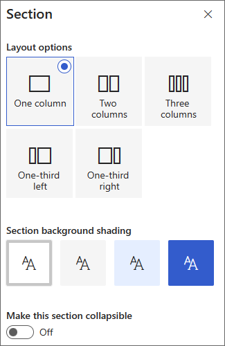 Screenshot der Toolbox "Abschnitt".