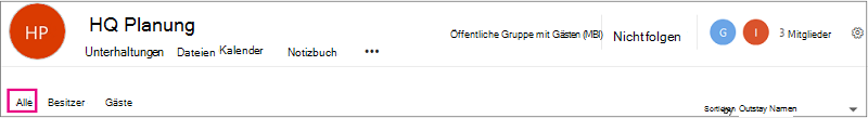 „Alle“ auswählen, um die Mitglieder dieser Gruppe anzuzeigen