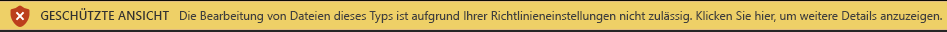 Geschützte Ansicht für Dateien, die durch den Zugriffsschutz gesperrt sind und deren Bearbeitung nicht erlaubt ist