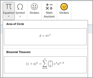 Der Formel-Editor in Microsoft OneNote.