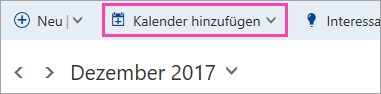 Screenshot der Schaltfläche "Kalender hinzufügen"