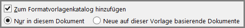 Word-Katalog „Zu Formatvorlagen hinzufügen“