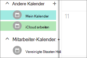 iCloud-Kalender wird unter Andere Kalender in Outlook für das Web angezeigt