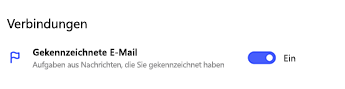 Gekennzeichnete E-Mail-Verbindung, die in To Do-Einstellungen aktiviert werden kann