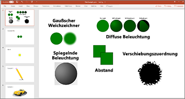 Folie mit Beispielen für SVG-Filter