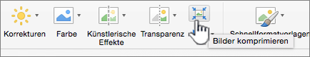 Wählen Sie auf der Registerkarte Bild die Option Bilder komprimieren aus.