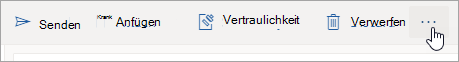 Screenshot der drei Punkte über dem Bereich "Verfassen"
