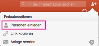 PowerPoint für Mac, "Freigeben"