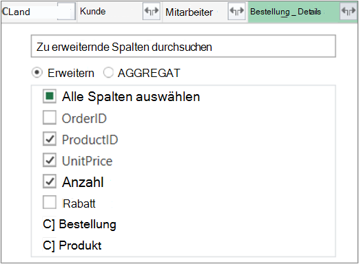 Erweitern der "Order_Details"-Tabellenverknüpfung