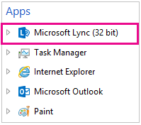 Bildschirm "Task-Manager" in Lync