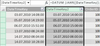 Spalte "DateTimeKey" (DatumUhrzeitSchlüssel)