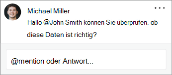 In einem Kommentar erwähnter Kontakt