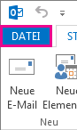Registerkarte "Outlook-Datei"