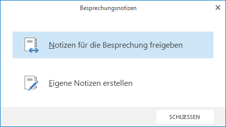 Freigeben von Notizen