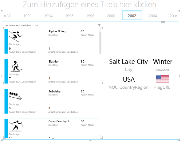 Interagieren mit KACHELN in Power View