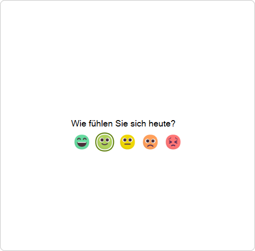 Antworten auf das Einchecken – Wählen Sie ein Emoji aus.