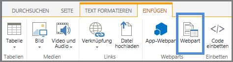 Webpart einfügen