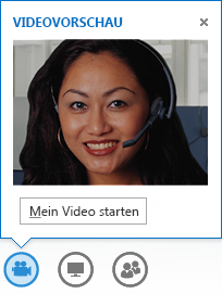 Screenshot zum Starten eines Videodatenstroms aus einem Chat