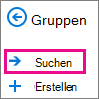 Schaltfläche "Ermitteln" im Navigationsbereich in Outlook im Web