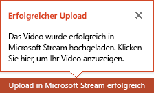 PowerPoint benachrichtigt Sie, wenn der Upload abgeschlossen ist