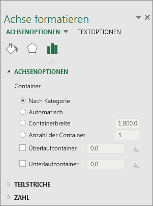 Aufgabenbereich 'Achse formatieren'