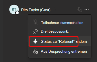 Wählen Sie Referenten erstellen aus.