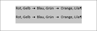 Umwandeln von Text in eine Tabelle