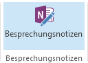 Bildschirmfoto des Symbols „Besprechungsnotizen“ im Menüband für Besprechungsanfragen