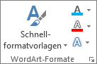 Gruppe "WordArt-Formatvorlagen" nur mit Symbolen