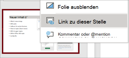 Zeigt "Link zu dieser Folie" im Rechtsklick-Menü an