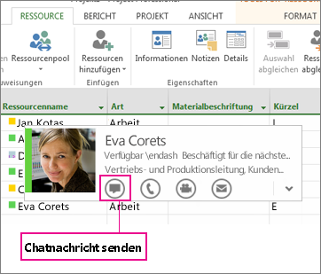 Personen mit Lync kontaktieren