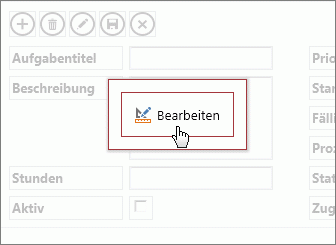 Schaltfläche 'Bearbeiten' in einer Ansicht in einer Access-App.