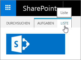 Registerkarte "Liste" im Menüband ausgewählt