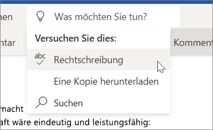 "Sie wünschen" in Word Online