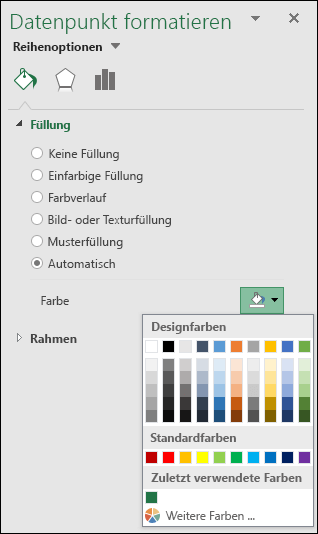 Excel-Kartendiagramm, Farboptionen für Kategoriediagramme